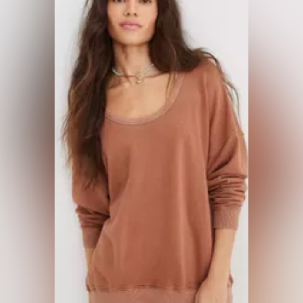 Aerie Snip Trim Sweatshirt – “Horizon” | Oversized Small